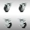 Service Caster 3 Inch SS Thermoplastic Rubber Wheel Swivel Top Plate Caster Set with 2 Brakes SCC-SS20S314-TPRB-2-TLB-2 - alternate 6